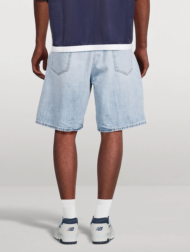 Washed Denim Shorts