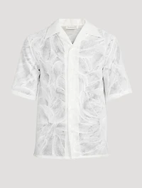 Silk Organza Short-Sleeve Shirt