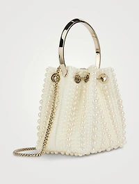 Bon Bon Pearl-Embellished Satin Clutch