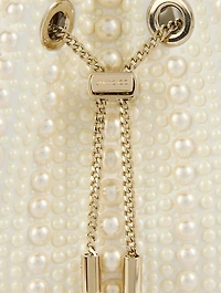Bon Bon Pearl-Embellished Satin Clutch