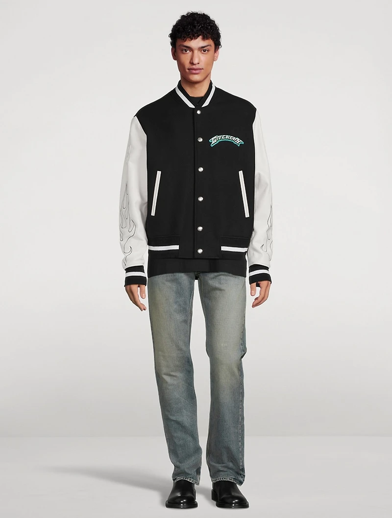 Wool And Leather Varsity Jacket
