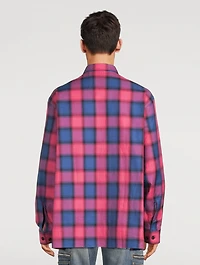 Cotton Oversized Shirt Check Print