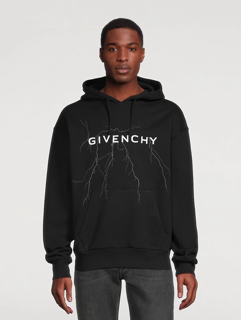 Cotton Hoodie With Reflective Artwork
