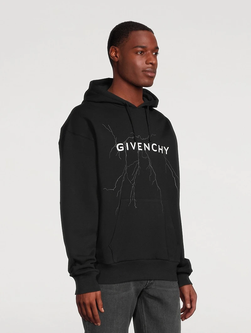 Cotton Hoodie With Reflective Artwork