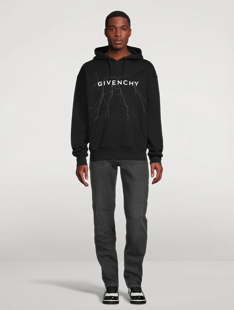 Cotton Hoodie With Reflective Artwork