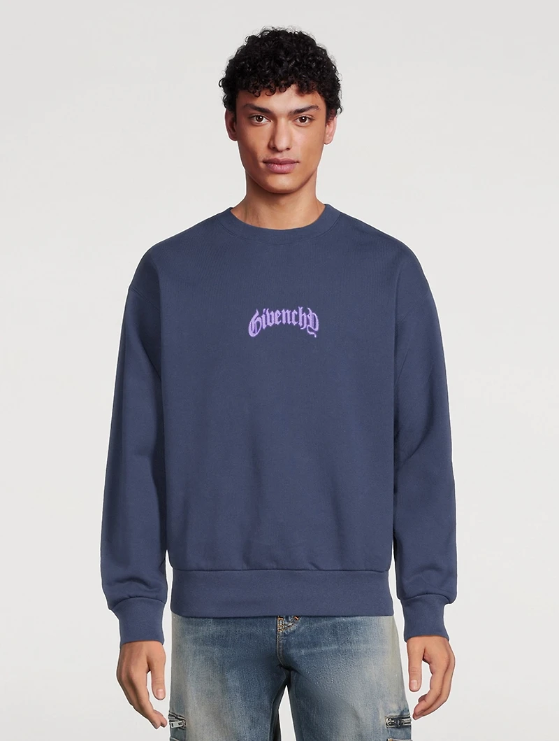 Fleece Sweatshirt With Reflective Artwork