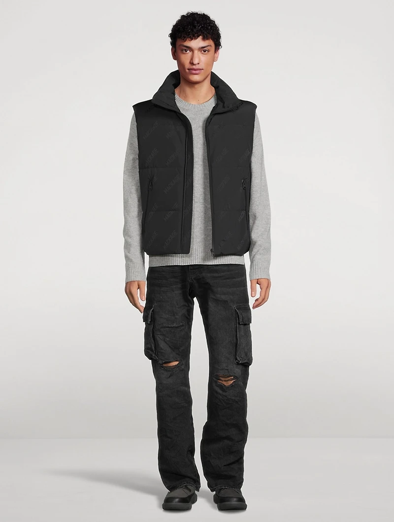 Larry City-MG Down Vest Logo Print