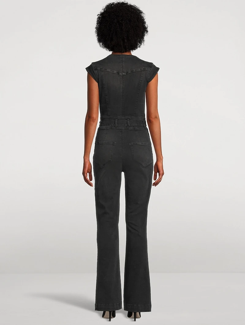 Laurel Canyon Belted Denim Jumpsuit