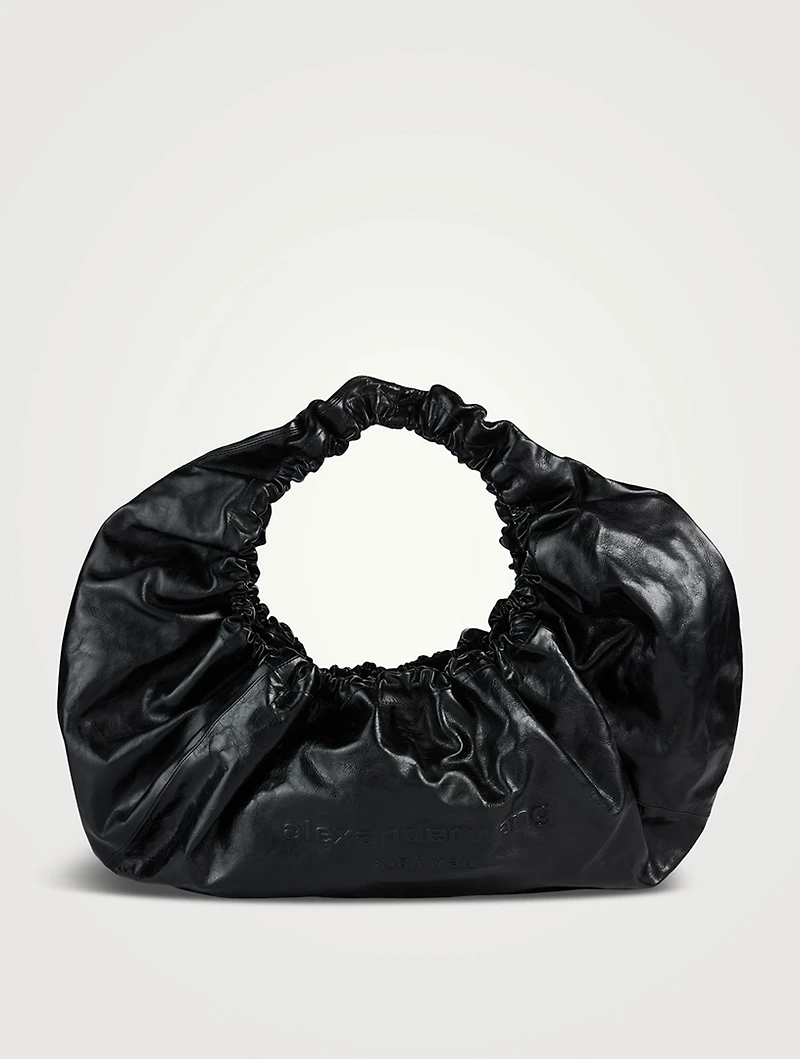 Large Crescent Leather Shoulder Bag