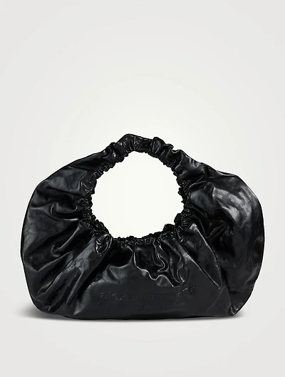 Large Crescent Leather Shoulder Bag
