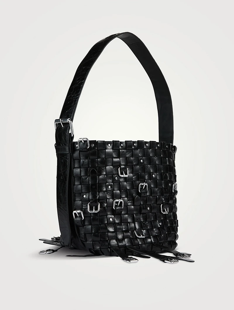 Medium Lock Leather Shoulder Bag