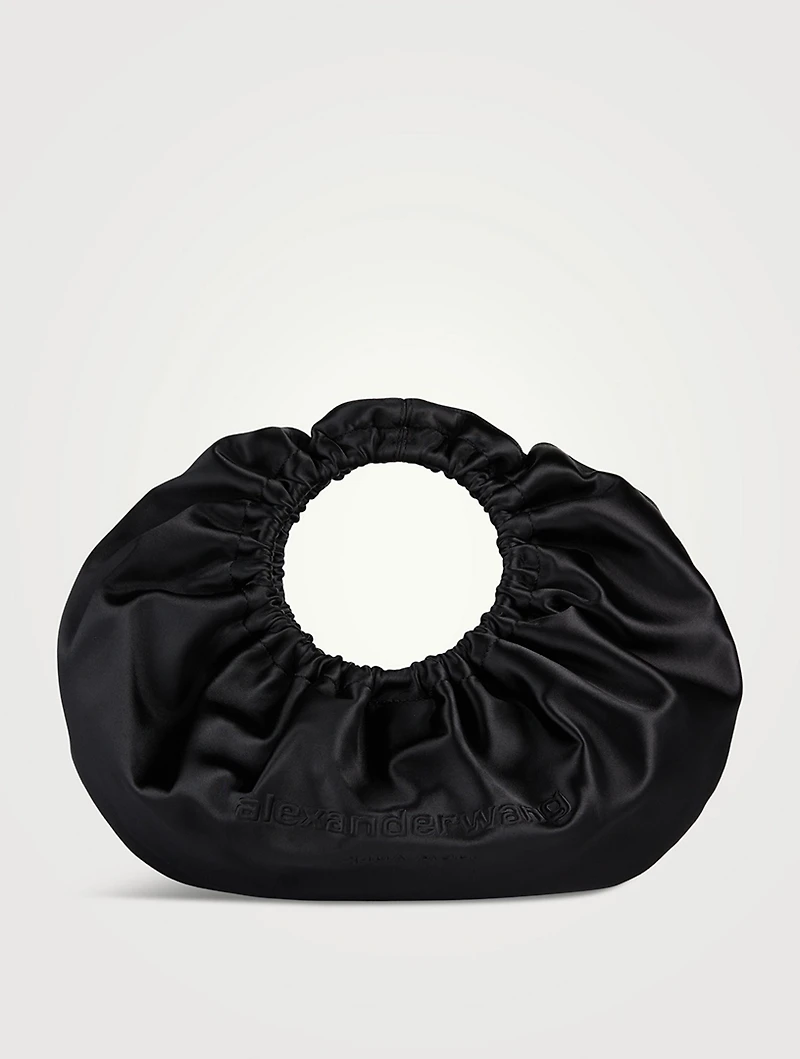Small Crescent Satin Shoulder Bag
