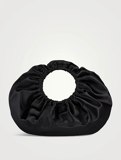 Small Crescent Satin Shoulder Bag