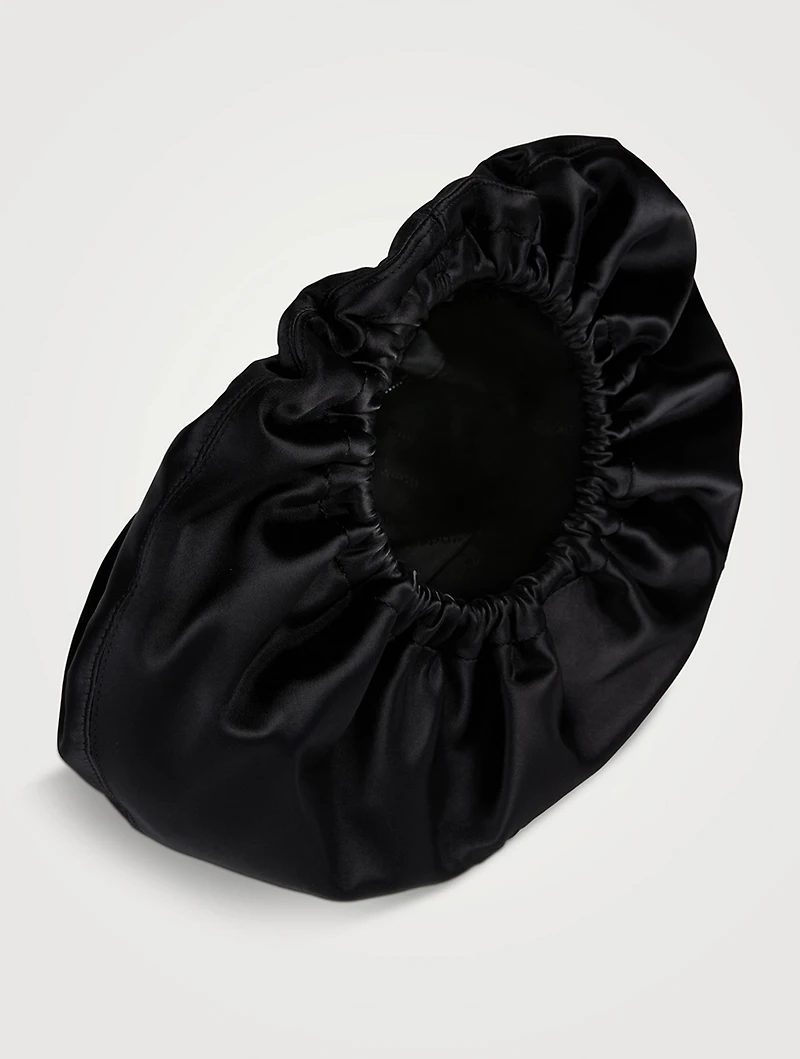 Small Crescent Satin Shoulder Bag