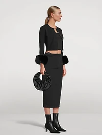 Small Crescent Satin Shoulder Bag