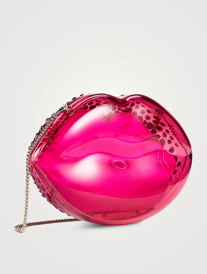 Kiss Me Embellished Acrylic Minaudière