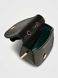 Micro Paris Rose Snakeskin-Embossed Leather Bag