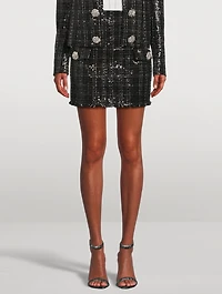Sequin Tweed Mini Skirt
