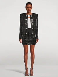 Sequin Tweed Mini Skirt