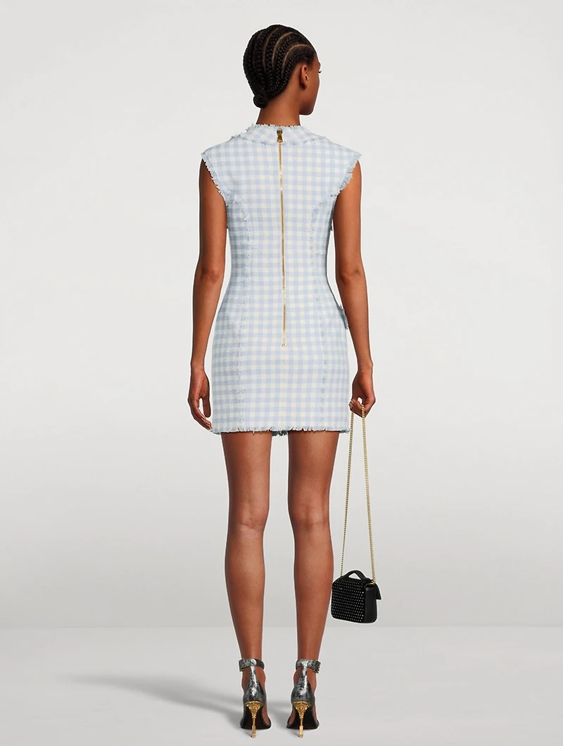 Gingham Tweed Mini Dress