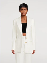 Single-Breasted Crepe Blazer