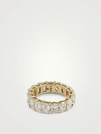 Mix & Match 18K Gold Band With Oval And Emerald Diamonds