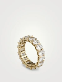 Mix & Match 18K Gold Band With Oval And Emerald Diamonds