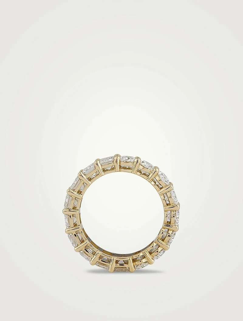 Mix & Match 18K Gold Band With Oval And Emerald Diamonds