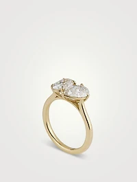 Moi-et-Toi 18K Gold Ring With Pear And Oval Diamonds