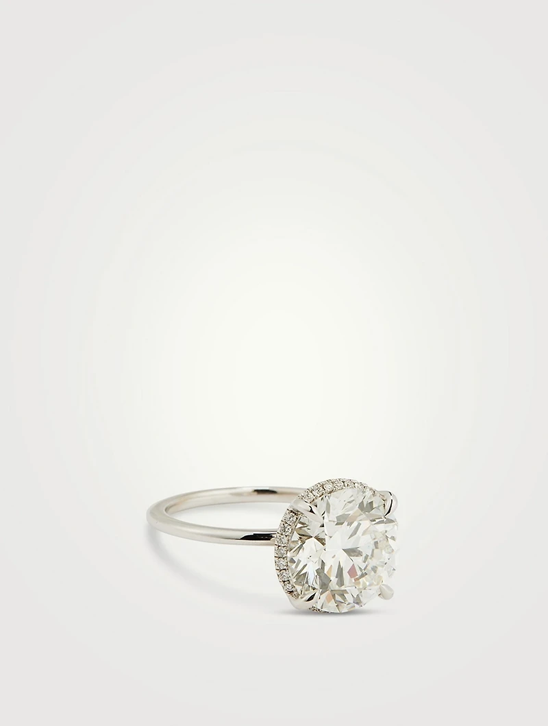 Signature 18K White Gold Solitaire Round Diamond Ring