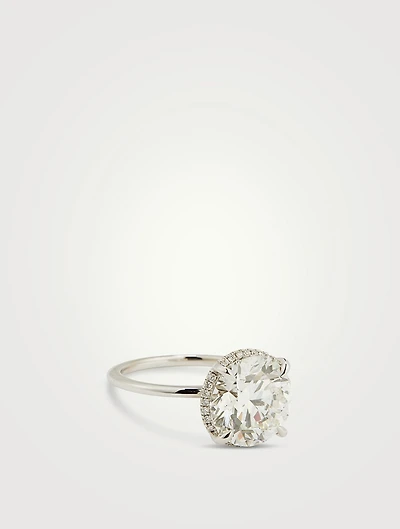 Signature 18K White Gold Solitaire Round Diamond Ring