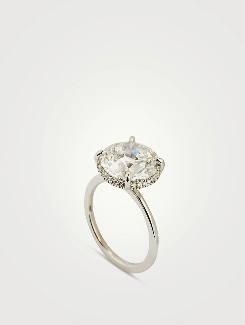 Signature 18K White Gold Solitaire Round Diamond Ring