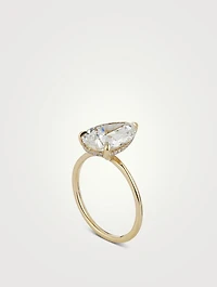 Signature 18K Gold Solitaire Pear Diamond Ring