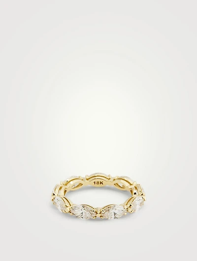 Signature 18K Gold Band With Marquise Diamonds