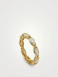 Signature 18K Gold Band With Marquise Diamonds
