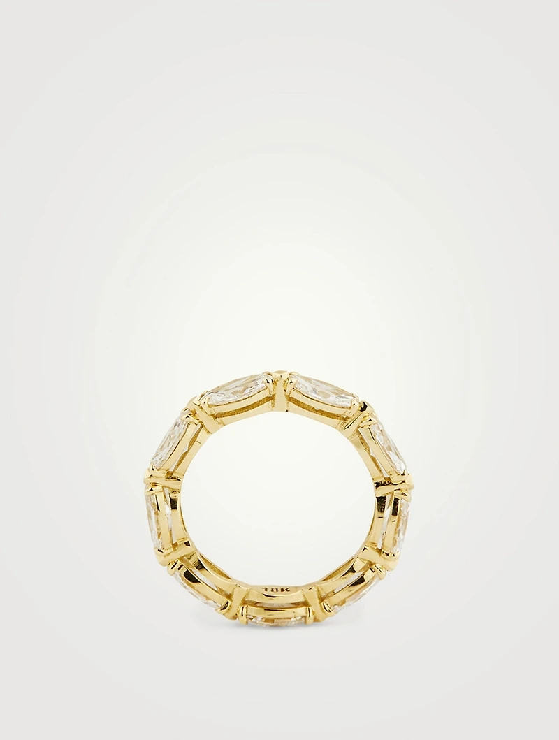 Signature 18K Gold Band With Marquise Diamonds