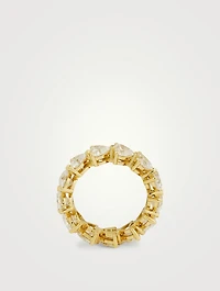 Signature 18K Gold Eternity Band With Heart Diamonds
