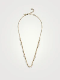 Luxe 14K Gold Droplet Necklace With Diamonds