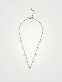 Luxe 14K Gold Droplet Necklace With Pear Diamonds
