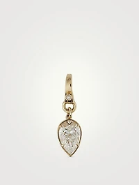 14K Gold Medallion With Pear Diamond