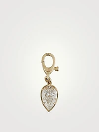 14K Gold Medallion With Pear Diamond