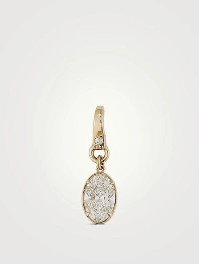 14K Gold Medallion With Oval Diamond