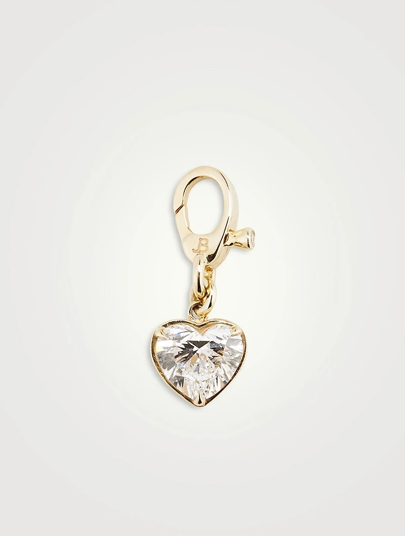Luxe 14K Gold Heart Diamond Medallion