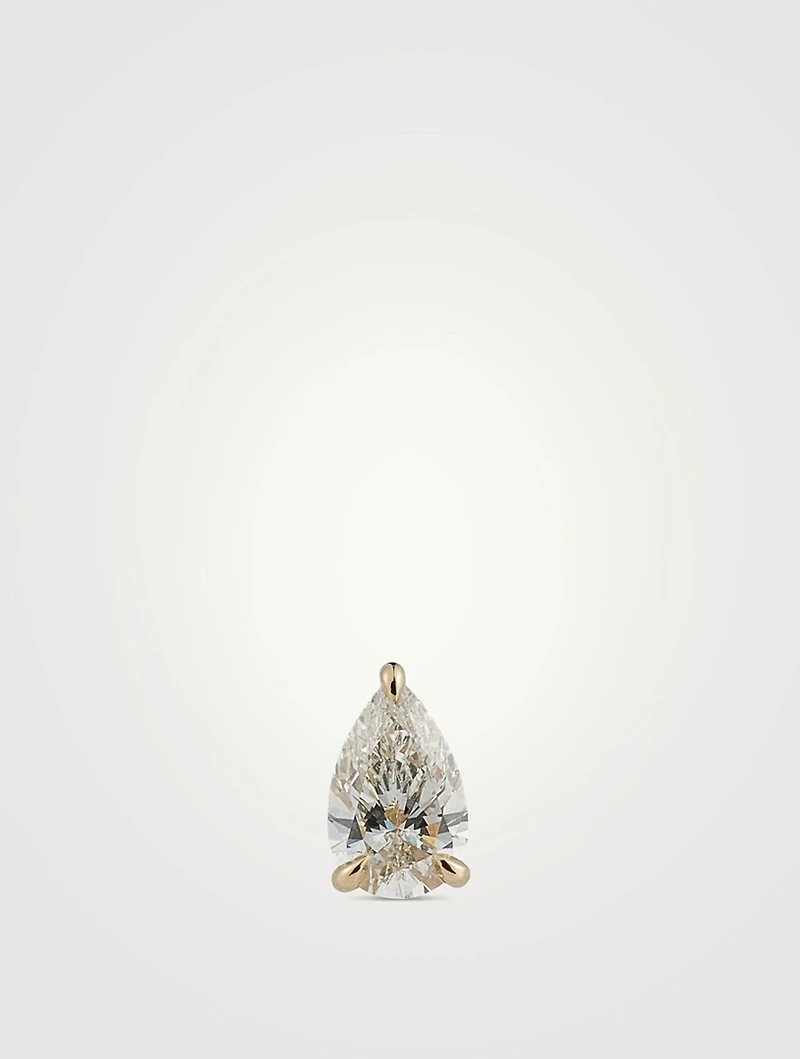 Mix & Match 14K Gold Pear Diamond Stud Earring