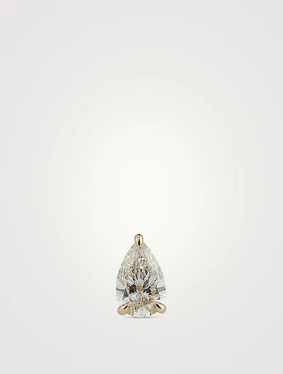Mix & Match 14K Gold Pear Diamond Stud Earring