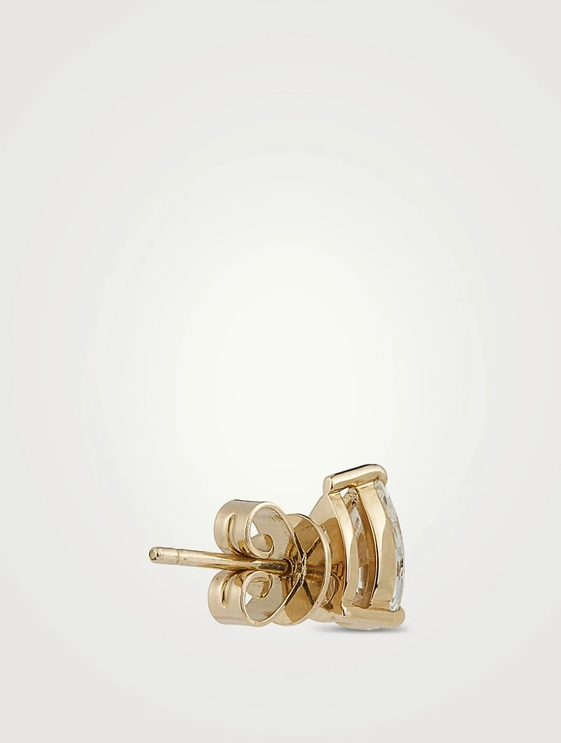 Mix & Match 14K Gold Pear Diamond Stud Earring