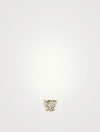 Mix & Match 14K Gold Heart Diamond Stud Earring