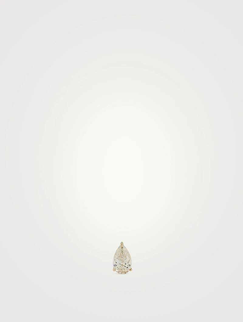 Mix & Match 14K Gold Pear Diamond Stud Earring