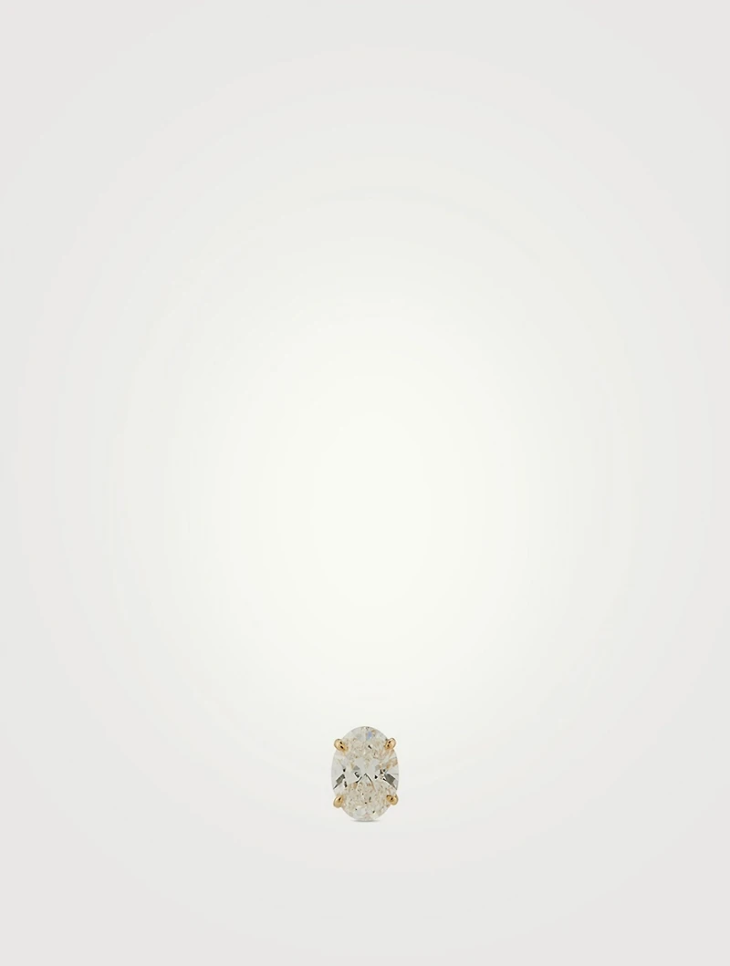 Mix & Match 14K Gold Oval Diamond Stud Earring