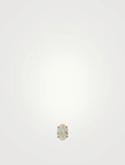 Mix & Match 14K Gold Oval Diamond Stud Earring